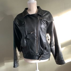 Vintage Foxrun Motorcycle Moto Biker Leather Jacket
